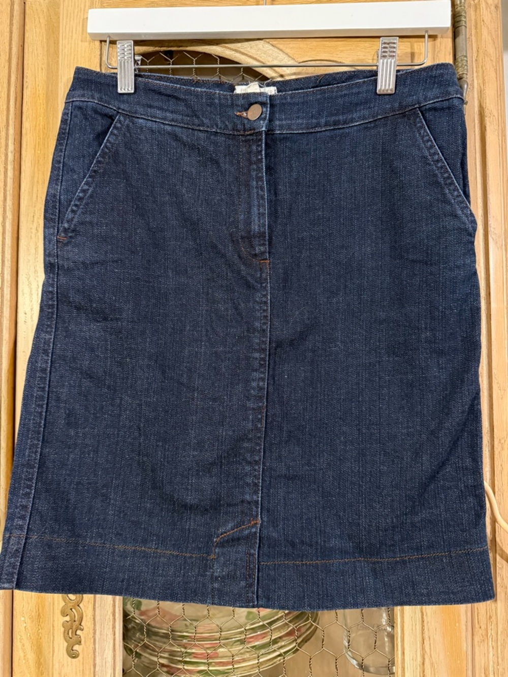 Eileen Fisher Classic Dark Blue Denim Skirt - Casual A-Line